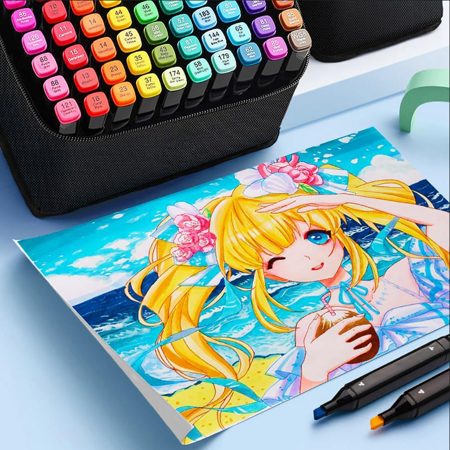 Set 80 markere , Zola®, 2 capete subtire si gros, cu geanta de depozitare, multicolore Set 80 markere , Zola®, 2 capete subtire si gros, cu geanta de depozitare, multicolore